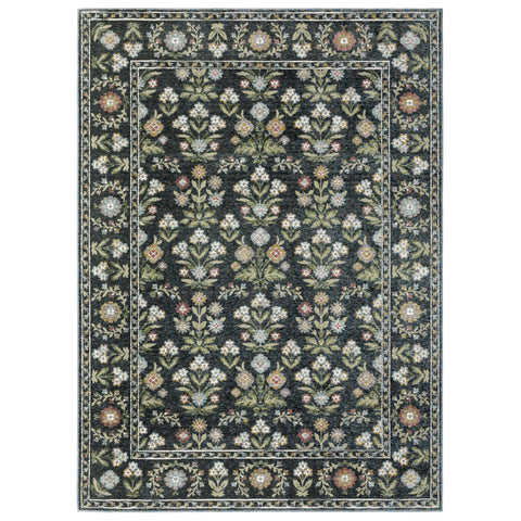 Oriental Weavers Row Andorra 3710A - 10' x 13'2" Area Rug - in Blue/Multi - Vintage, Traditional, Living Room, Family Room, Dining Room, Bed Room Area Rug