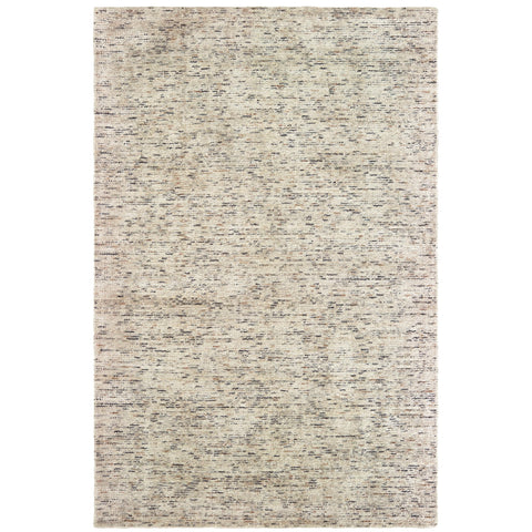 Oriental Weavers Lucent Hand-Made Wool Blend Area Rug - 45908-5' x 8' - in Solid Sand - Modern Style, Hand-Made Wool and Viscose Rugs, Bedroom, Office Rug