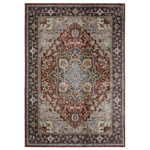 Oriental Weavers Eliana Area Rug - ELI11-5'3" x 7'6" - in Red/Blue - Vintage Inspired, Stain Resistant, Family and Pet Friendly, Bedroom, Office Rug