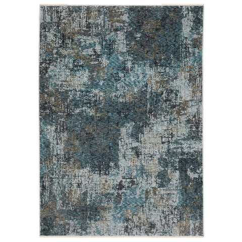 Oriental Weavers Hayden Area Rug - HAY03-7'10" x 10'10" - in Blue/Grey - Modern Style, Stain Resistant, Family and Pet Friendly, Dining, Living Room Rug