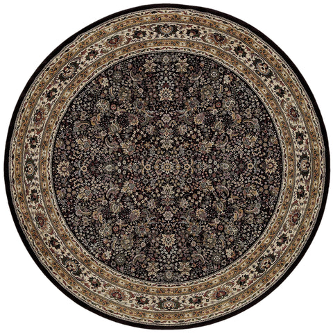 Oriental Weavers Ariana Area Rug - 213K8-6' Round - in Black/Ivory - Vintage Inspired, Stain Resistant, Family and Pet Friendly, Dining Area Rug