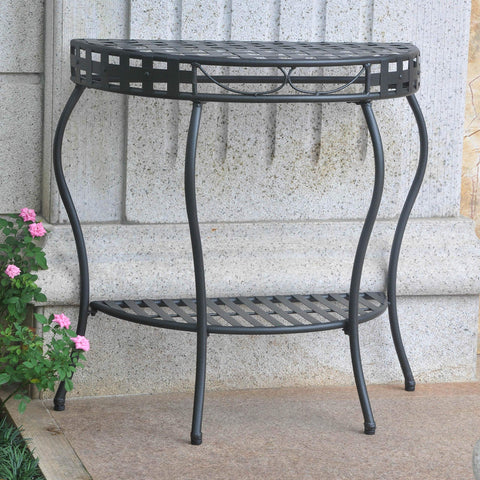 International Caravan Santa Fe Outdoor Half Moon Patio Console Table