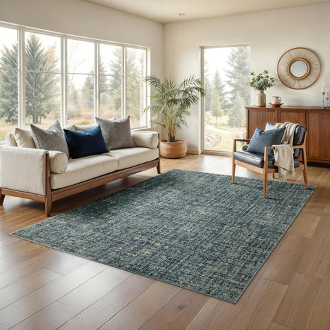 Oriental Weavers Branson Area Rug - BR13A - 6'7" x 9'2" - in Blue/Grey - Modern Style, Stain Resistant, Family and Pet Friendly, Dining, Living Room Rug