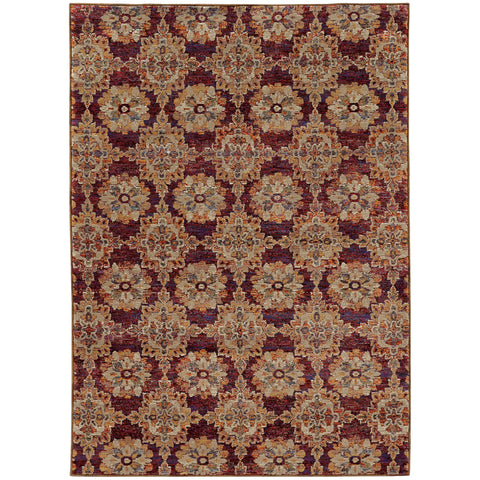 Oriental Weavers Andorra Area Rug - 6883A - 8'6" x 11'7" - in Red/Gold - Vintage Inspired, Stain Resistant, Family and Pet Friendly, Dining, Living Room Rug