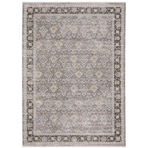 Oriental Weavers Maharaja Area Rug - 091E1-7'10" x 10'10" - in Grey/Blue - Vintage Inspired, Stain Resistant, Family and Pet Friendly, Dining, Living Room Rug