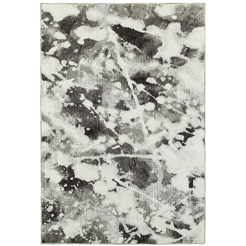 Oriental Weavers Evolution Area Rug - 8035B - 10' x 13'2" - in Charcoal/White - Modern Style, Stain Resistant, Family and Pet Friendly, Family, Dining, Living Room Rug