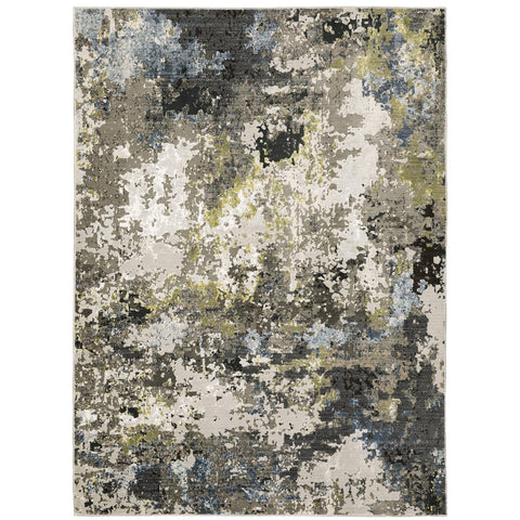 Oriental Weavers Caravan Area Rug - 502Z8-9'10" x 12'10" - in Grey/Green - Modern Style, Stain Resistant, Family and Pet Friendly, Family, Dining, Living Room Rug