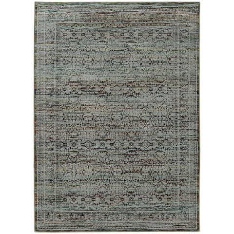 Oriental Weavers Andorra Area Rug - 7127A - 8'6" x 11'7" - in Blue/Purple - Vintage Inspired, Stain Resistant, Family and Pet Friendly, Dining, Living Room Rug