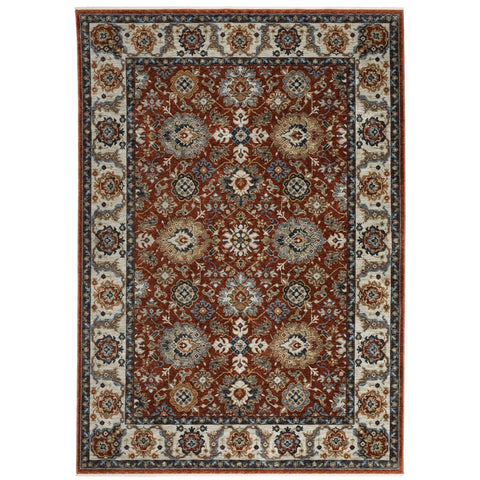 Oriental Weavers Aberdeen Area Rug - 562R1-6'7" x 9'6" - in Red/Ivory - Vintage Inspired, Stain Resistant, Family and Pet Friendly, Dining, Living Room Rug