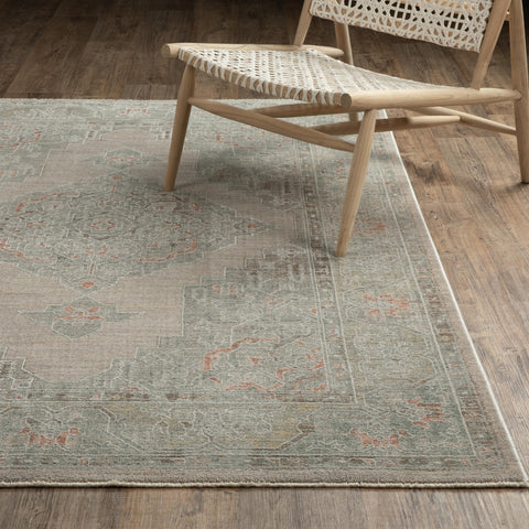 Oriental Weavers Keaton KEA02 - Machine-Woven Area Rug - 5'3" x 7'6" - in Beige/Multi - Traditional Style Bedroom, Bathroom, Entryway, Kitchen Rug
