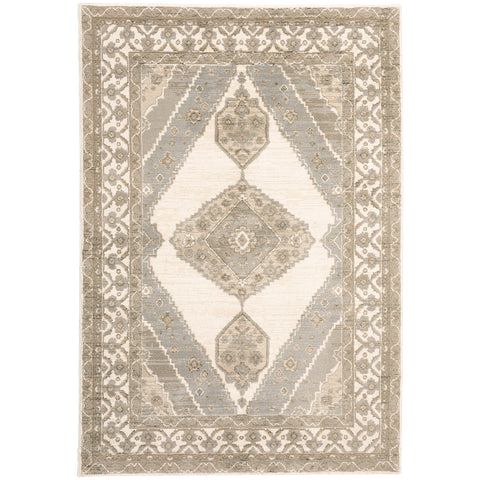 Oriental Weavers Andorra Area Rug - 298C0-6'7" x 9'6" - in Beige/Ivory - Vintage Inspired, Stain Resistant, Family and Pet Friendly, Dining, Living Room Rug