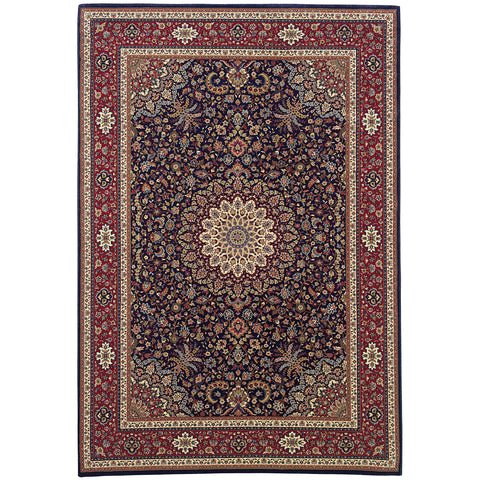 Oriental Weavers Ariana Area Rug - 095B3-7'10" x 11' - in Blue/Red - Vintage Inspired, Stain Resistant, Family and Pet Friendly, Dining, Living Room Rug