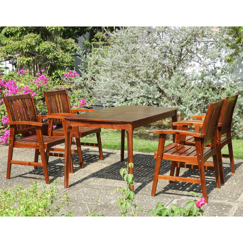International Caravan Highland 5-Piece Acacia Patio Dining Set