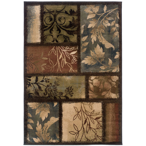 Oriental Weavers Hudson Area Rug - 1699G - 5'3" x 7'6" - in Brown/Blue - Global Style, Stain Resistant, Family and Pet Friendly, Bedroom, Office Rug