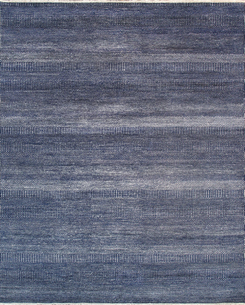 Pasargad Home Transitional Collection Hand-Knotted Navy Living Room Area Rug- 5'10'' X 9' 6''