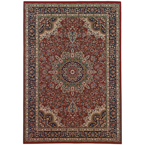 Oriental Weavers Ariana Area Rug - 116R3-5'3" x 7'9" - in Red/Blue - Vintage Inspired, Stain Resistant, Family and Pet Friendly, Bedroom, Office Rug
