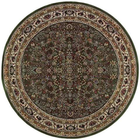 Oriental Weavers Ariana Area Rug - 213G8-6' Round - in Green/Ivory - Vintage Inspired, Stain Resistant, Family and Pet Friendly, Dining Area Rug