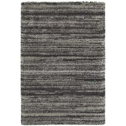 Oriental Weavers Henderson Shag Area Rug - 5993E - 6'7" x 9'6" - in Grey/Charcoal - Plush Soft Shag, Modern Style, Stain Resistant, Cushion Feel, Dining, Living Room Rug