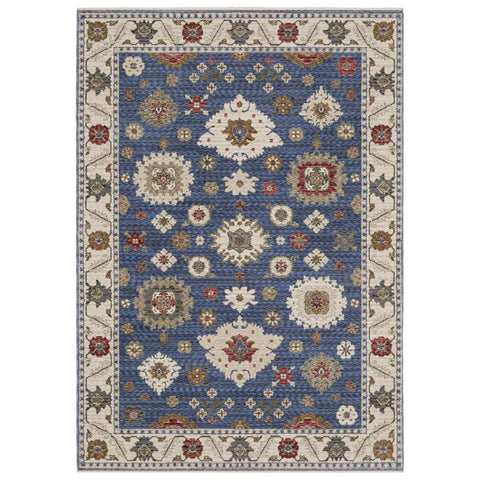 Oriental Weavers Hastings Area Rug - HA06Z - 9'10" x 12'10" - in Blue/Ivory - Vintage Inspired, Stain Resistant, Family and Pet Friendly, Family, Dining, Living Room Rug