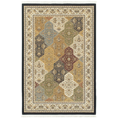 Oriental Weavers Masterpiece Area Rug - 1331X - 9'10" x 12'10" - in Navy/Multi - Vintage Inspired, Stain Resistant, Family and Pet Friendly, Family, Dining, Living Room Rug