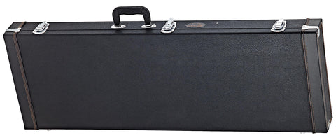 Ortega Guitars Rectangular Electric Guitar Economy Hardshell Case-15 mm Velvet Padding-Black w/Chrome Hardware (OEGCSTD)
