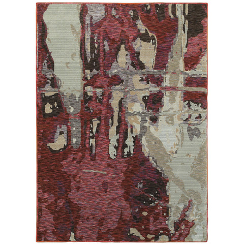 Oriental Weavers Evolution Area Rug - 8028B - 8'6" x 11'7" - in Red/Beige - Modern Style, Stain Resistant, Family and Pet Friendly, Dining, Living Room Rug