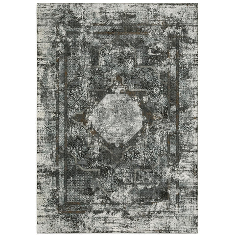 Oriental Weavers Gemini Area Rug - 090O2-9'10" x 12'10" - in Charcoal/Grey - Modern Style, Stain Resistant, Family and Pet Friendly, Family, Dining, Living Room Rug