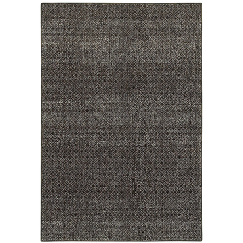 Oriental Weavers Atlas Area Rug - 8048Q - 8'6" x 11'7" - in Black/Grey - Soft Modern Style Area Rug, Stain Resistant, Family and Pet Friendly, Dining, Living Room Rug