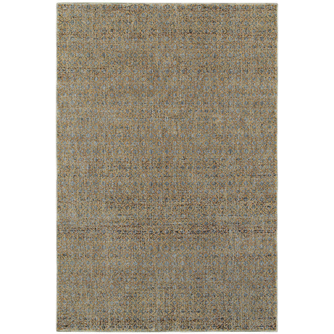 Oriental Weavers Atlas Area Rug - 8048B - 10' x 13'2" - in Blue/Gold - Soft Modern Style Area Rug, Stain Resistant, Family and Pet Friendly, Family, Dining, Living Room Rug