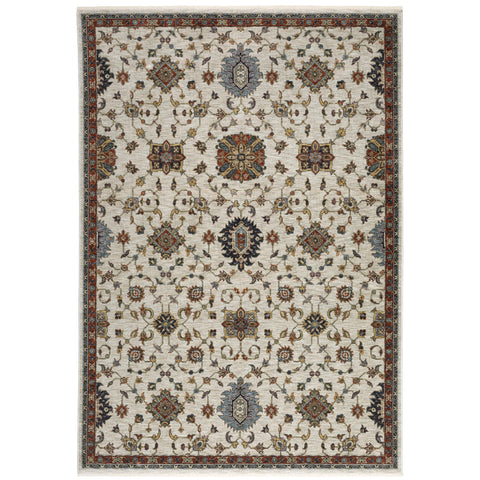 Oriental Weavers Aberdeen Area Rug - 751W1-9'10" x 12'10" - in Ivory/Multi - Vintage Inspired, Stain Resistant, Family and Pet Friendly, Family, Dining, Living Room Rug