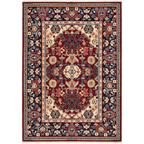 Oriental Weavers Lilihan Wool Blend Area Rug - 2062R - 9'10" x 12'10" - in Red/Blue - Vintage Inspired, Wool Blend, Family, Dining, Living Room Rug