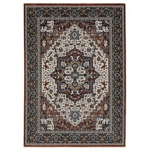 Oriental Weavers Vivian Area Rug - VI06A - 9'10" x 12'10" - in Red/Multi - Vintage Inspired, Stain Resistant, Family and Pet Friendly, Family, Dining, Living Room Rug