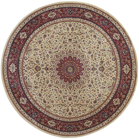 Oriental Weavers Ariana Area Rug - 095J3-8' Round - in Ivory/Red - Vintage Inspired, Stain Resistant, Family and Pet Friendly, Dining Room Rug