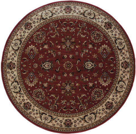 Oriental Weavers Ariana Area Rug - 311C3-8' Round - in Red/Ivory - Vintage Inspired, Stain Resistant, Family and Pet Friendly, Dining Room Rug