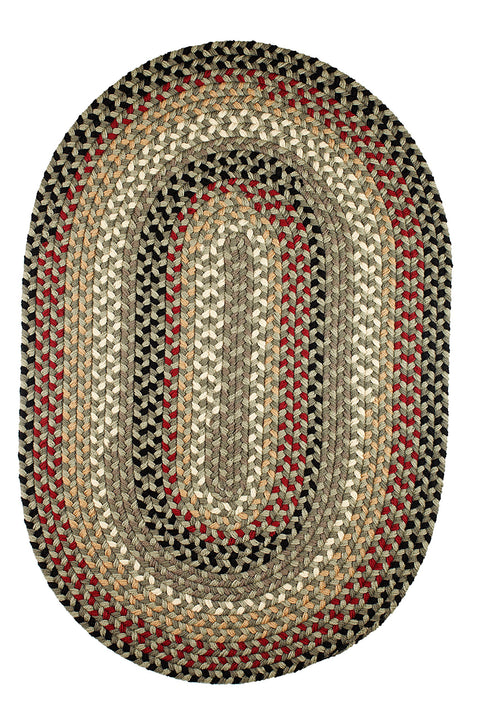 Rhody Rug Mayflower MF63 Forest Green 4' x 6' Oval - Braided Area Rug, Home Decor, Floor Mat or Bedroom Rug - Easy Care, Ideal for High Traffic Areas in Hallway and Living Room - Made in USA