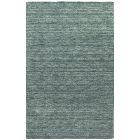Oriental Weavers Aniston Hand-Made Wool Area Rug - 27101-5' x 8' - in Solid Light Blue - Modern Style, Hand-Made Wool Rugs, Bedroom, Office Rug