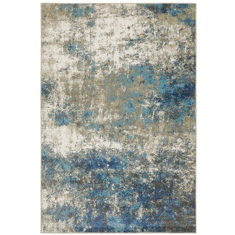 Oriental Weavers Venice Area Rug - 4332U - 3'10" x 5'5" - in Blue/Grey - Modern Style, Stain Resistant, Family and Pet Friendly, Entrway, Bedroom Rug