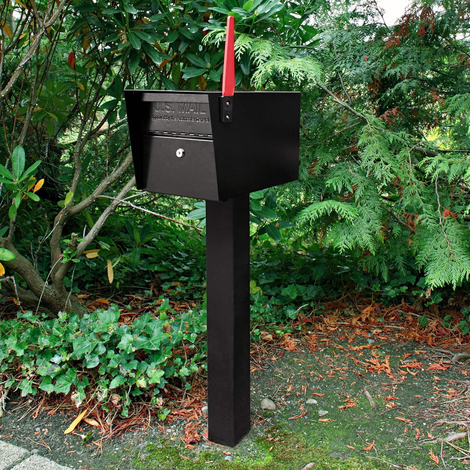 Mail Boss 7121, Black In-Ground Mounting Post, 43 x 4 x 4 inches, for Use with Mailbox