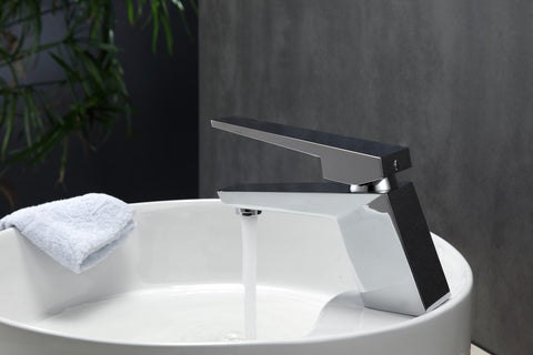 Kube AFB13CH Aqua Siza Single Lever Modern Bathroom Vanity Faucet - Chrome