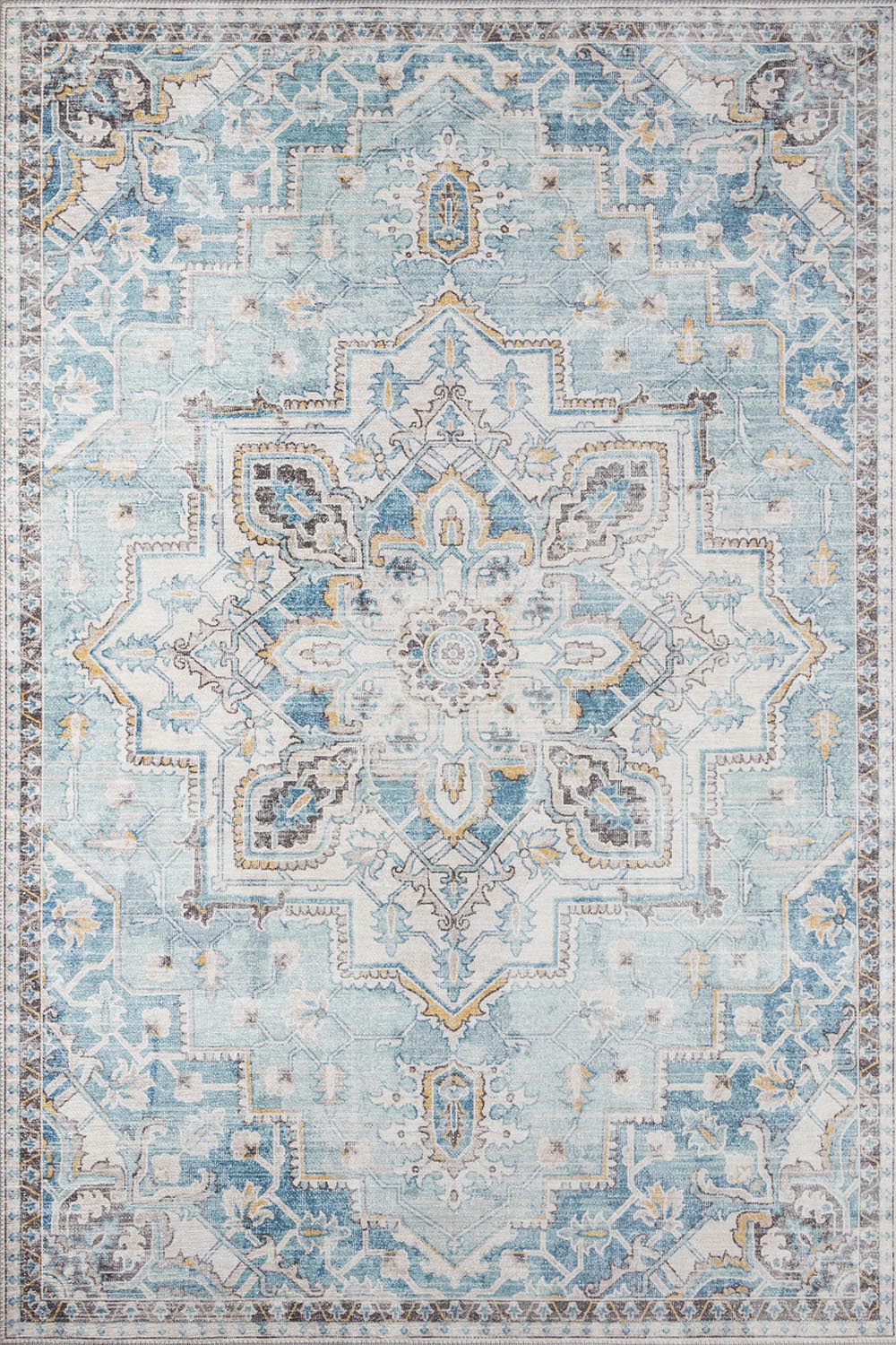 Momeni Afshar Polyester Area Rug, Light Blue, 3' X 5',AFS32