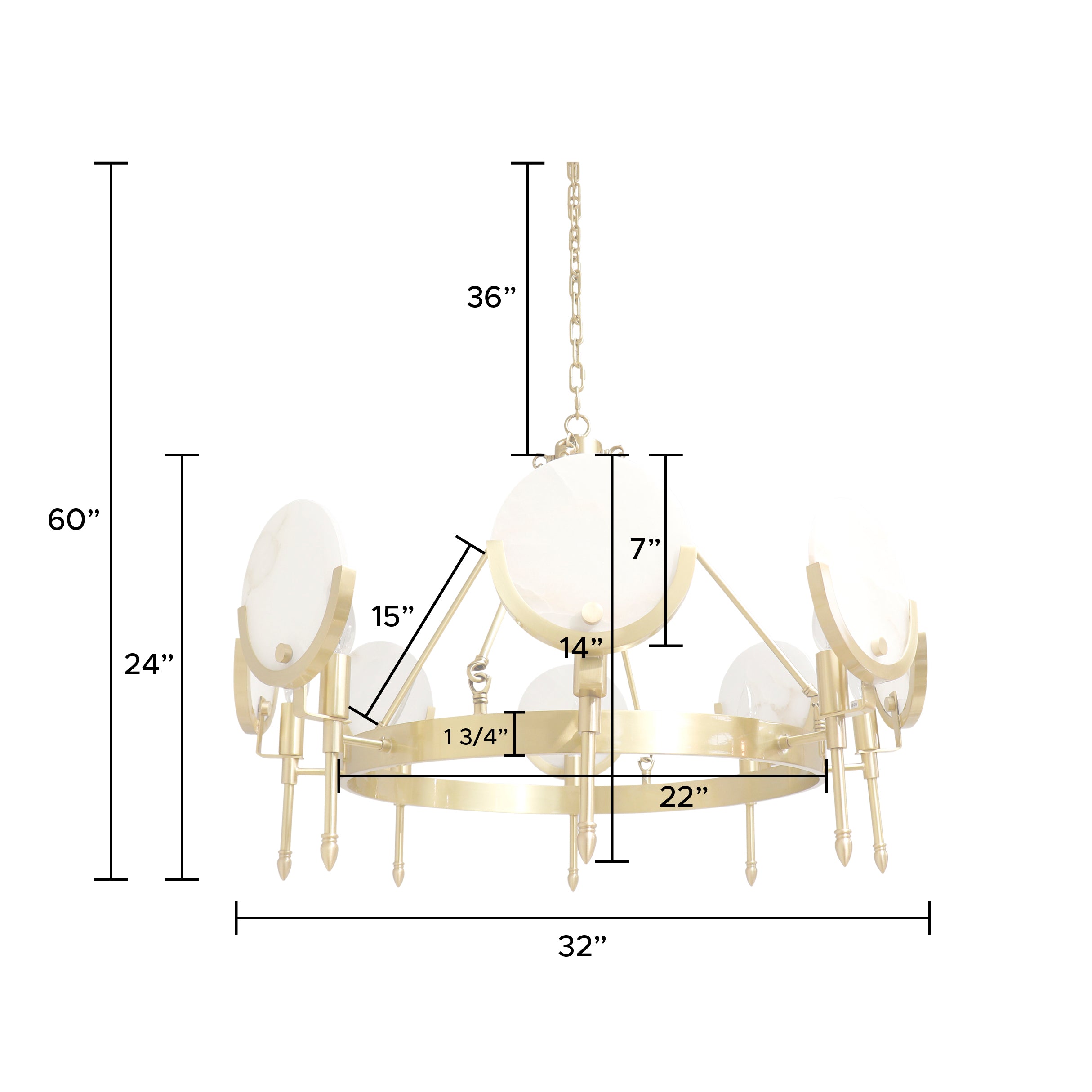 Pasargad Home Vendome Glass & Steel Chandelier Light Gold