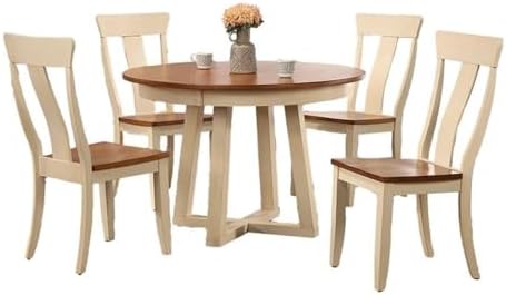 Iconic Furniture Company RD45-CRS-CH57-CL-BI 5PC 5 Piece Dining Set, Caramel (CL)/Biscotti (BI)