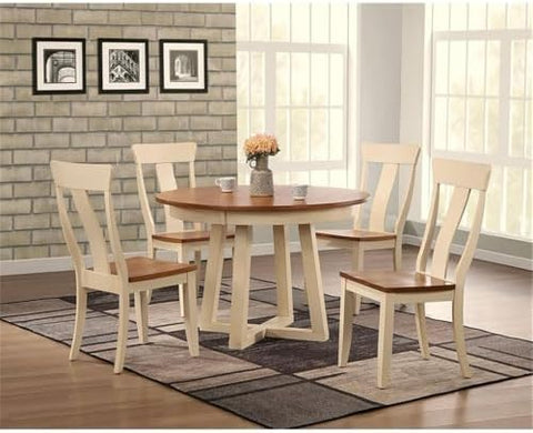 Iconic Furniture Company RD45-CRS-CH57-CL-BI 5PC 5 Piece Dining Set, Caramel (CL)/Biscotti (BI)