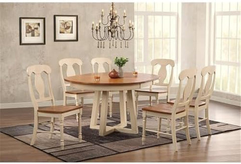 Iconic Furniture Company RD45-CRS-CH53-CL-BI 7PC 7 Piece Dining Set, Caramel (CL)/Biscotti (BI)