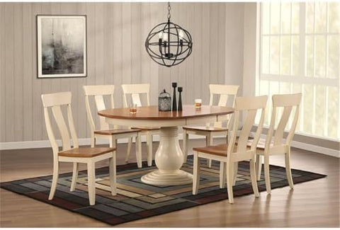 Iconic Furniture Company 7-Pc Panel Wood Bella Dining Set in Caramel/Biscotti