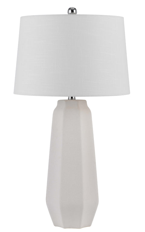 150W 3 way Drayton ceramic table lamp with hardback fabric shade (sold in pairs)