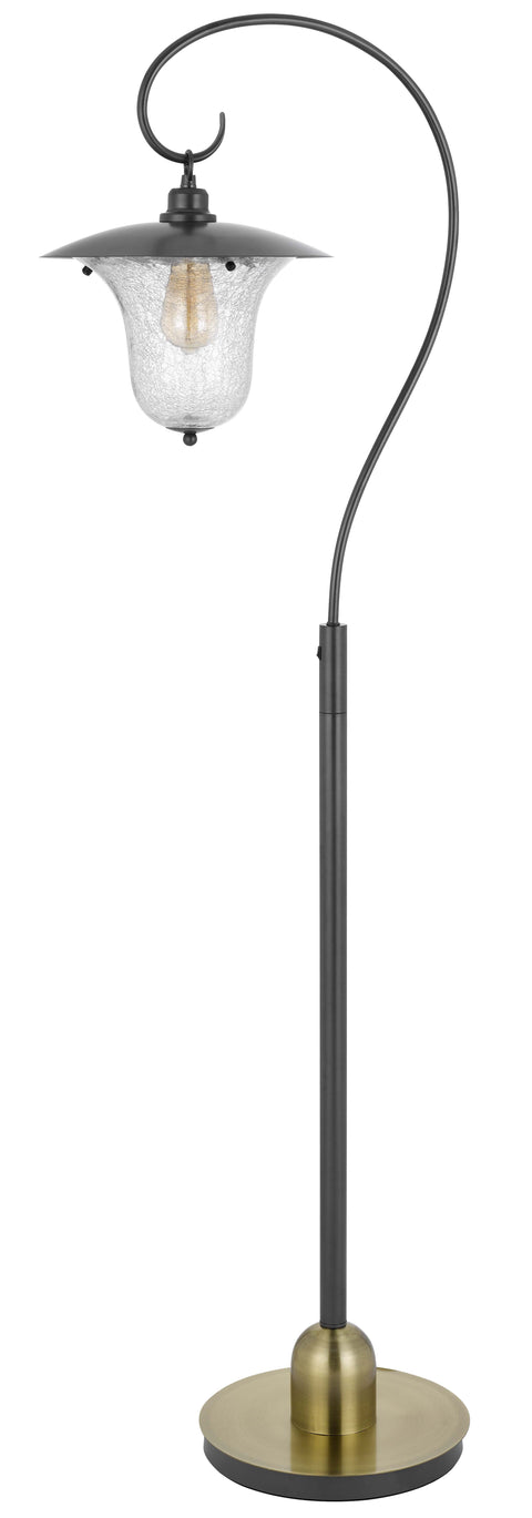60W Walcott downbridge lantern metal floor lamp with bubbled glass shade