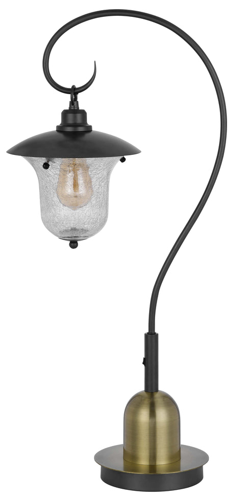 60W Walcott downbridge lantern metal table lamp with bubbled glass shade