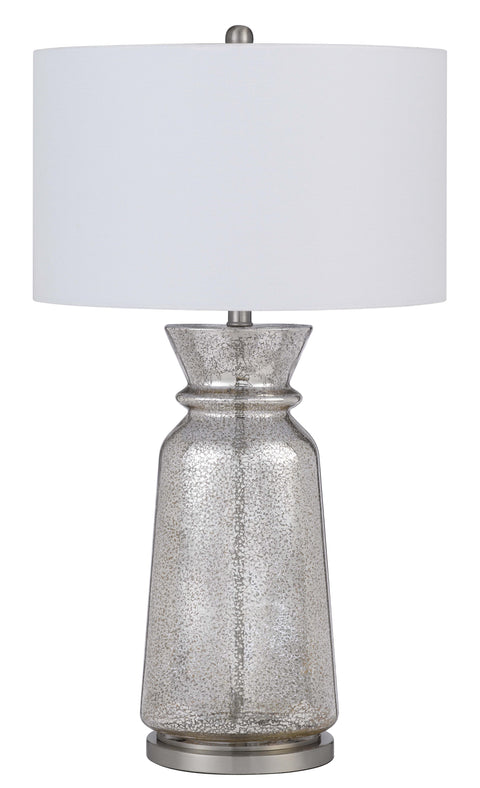 150W 3 way Keswick glass table lamp with hardback fabric shade (sold in pairs)
