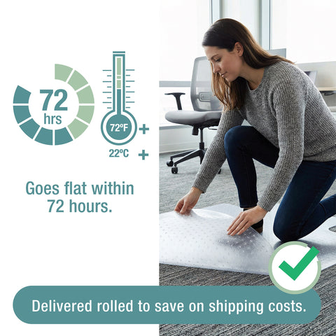 Cleartex® TrYlok® Vinyl Rectangular Chair Mat for Low Pile Carpets up to 1/4" - 45" x 53"